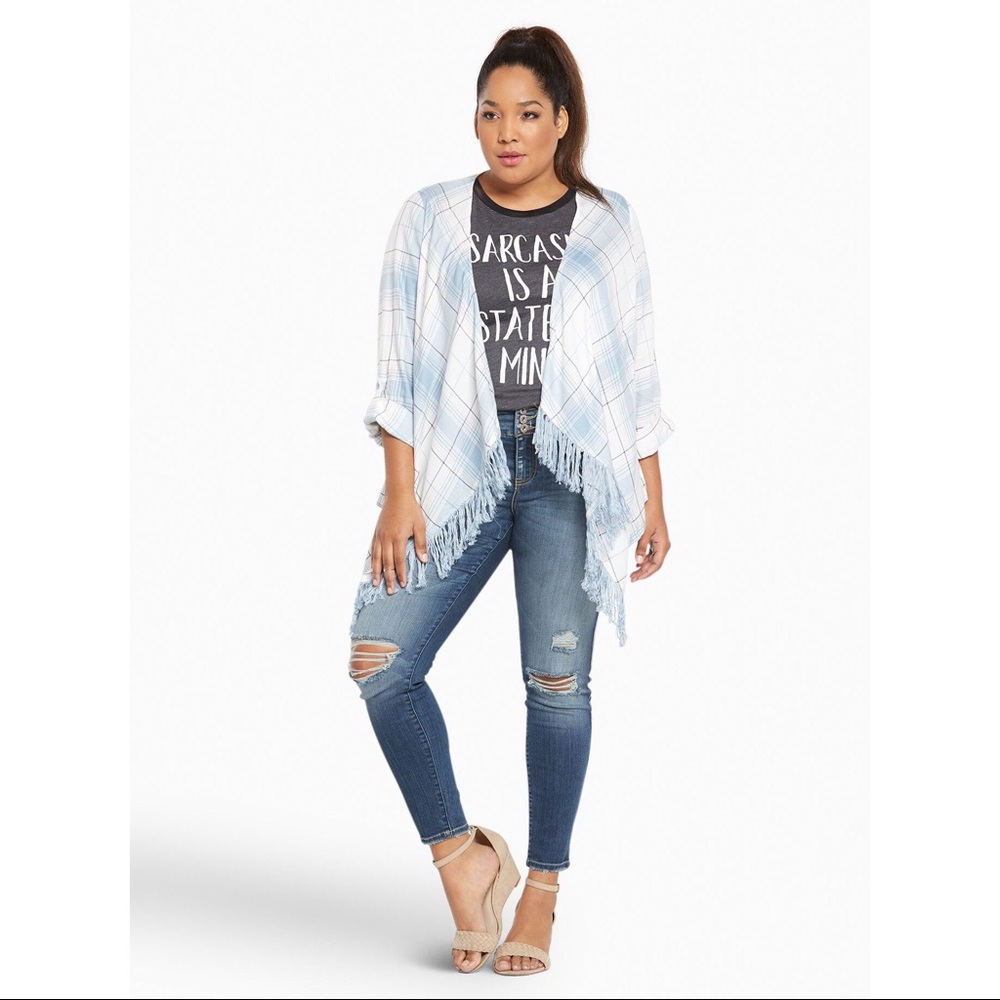Torrid Challis Plaid Shirt Jacket